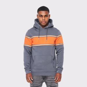 Sweat-shirts à capuche pour hommes, coupe ajustée, design à panneaux, disponibles avec logo imprimé personnalisé, sweat-shirts décontractés à capuche, vêtements de sport pour hommes. - Product Image 1