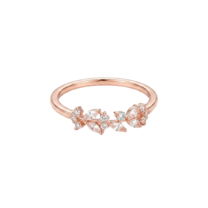 Bague élégante en diamant Moissanite, certificat GRA, coupe Marquise, plaqué or rose, pour femmes, bijoux d'amour, cadeau de fête - Product Image 1