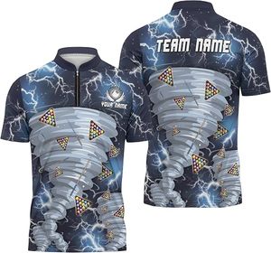 Camiseta de Billar Personalizada con Media Cremallera, Jersey de Equipo de Billar Personalizado con el Número 8 - Product Image 6