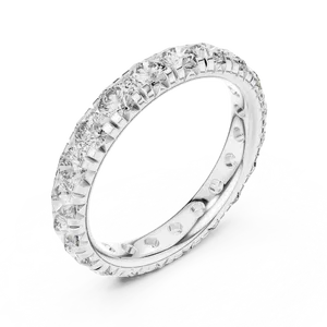 Anillo Unisex de Plata de Ley 925 con Diamantes Cultivados en Laboratorio de Corte Redondo, Banda Completa de Eternidad de 2.20ctw, Certificado IGI, Joyería Fina, Regalo - Product Image 2