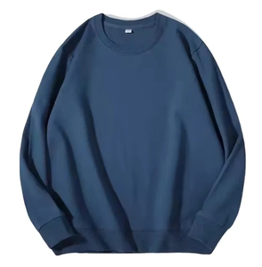 เสื้อสเวตเชิ้ตคอกลมผ้าฝ้ายทรงโอเวอร์ไซส์สำหรับผู้ชาย สีพื้น ถักแบบนิตติ้ง สวมใส่สบายสำหรับฤดูหนาว บริการ OEM ป้องกันขนร่วง - Product Image 5