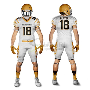 Vente en gros d'uniforme de football américain pour hommes de haute qualité conceptions personnalisées respirant grande taille avec manches courtes - Product Image 1