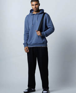 Quantité minimale de commande bas gros goutte épaule acide lavage vintage à capuche hommes capuche intégrale demi zip up respirant coton à capuche - Product Image 2