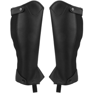 Polainas de cuero genuino transpirables estilo western con cierre de cremallera, polainas de equitación de primera calidad - Product Image 1