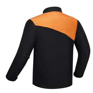 Blouson de moto imprimé noir et orange pour homme, élégant, toutes saisons, protection intégrale, style unique, vente en gros - Product Image 2