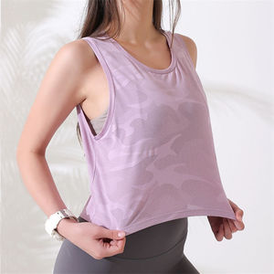 Womens Cropped Vest Breathable Polyester Tank <b>Top</b> New Arrival Casual Active Wear Wholesale Crop Tank for Fitness - Product Image 4
