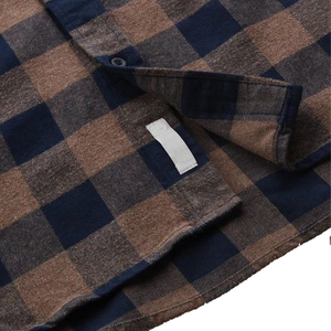 Chemises en flanelle à carreaux pour hommes, manches courtes, printemps, 100% coton, anti-rides, respirantes, design OEM - Product Image 3