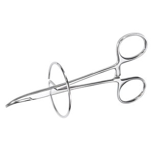 Holding Clamp Curved 130 mm with Slightly Toothed Jaws and <b>Spacer</b> Ring for Preventing Crown Damage Dental Instrument - Product Image 6