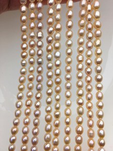 Perles d'eau douce ovales rose pêche AAA 5-5,5 mm, haute brillance, naturelles, cultivées, en vrac pour la fabrication de bijoux - Product Image 3