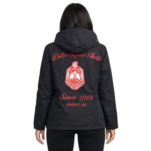 Giacca a Vento Nera Delta Sigma Theta per Donne, Leggera e Comoda, Tessuto Premium, Abbigliamento Casual per Confraternita Greca - Product Image 2
