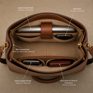 Luxury Genuine Leather Handbag Women Office Work Tote Versatile Shoulder Bag Solid Basic Color Designer Daily Carry Handbag - Product Image 2