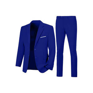 Men's Summer Slim Fit Business Suit Set Double Breasted Mandarin Collar Pleated Front Plus Size <b>Viscose</b>/<b>Polyester</b> Velour <b>Fabric</b> - Product Image 6