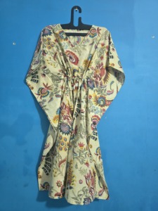 New Floral Cotton Casual <b>Kaftan</b> Dress ODM Eco-Friendly Beach Cover-Up Festival Bohemian <b>Summer</b> for Women - Product Image 2