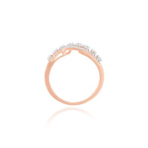 Anillo Abierto Asimétrico de Oro Rosa de 14K con Diamante Cultivado en Laboratorio - Product Image 3