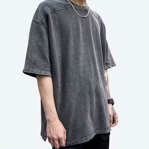 T-shirts vierges délavés à l'acide de haute qualité, coupe oversize à épaules tombantes pour hommes - Product Image 1