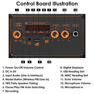 Altoparlante Portatile Wireless per Feste con Luci Colorate da 8 Pollici, Funzione TWS, Sistema PA DJ, Radio FM, Lettura Schede USB/MMC, Aux, Registrazione - Product Image 6