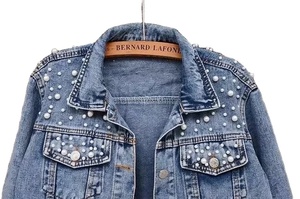 Chaqueta Vaquera Unisex con Pedrería de Nuevo Diseño, Personalizable, Transpirable, Resistente al Viento, de Secado Rápido, Ideal para Primavera, Mejor Precio al por Mayor, OEM - Product Image 2