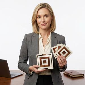 Ensemble de dessous-de-verre modernes de luxe en résine et MDF avec sets de table – Réutilisables, écologiques, extra grands - Product Image 1