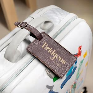 Luxury Genuine Leather Luggage Tags Privacy Shield Travel Bag Tags Custom Suitcase <b>Name</b> <b>Labels</b> Vendor LMP-0249 - Product Image 5