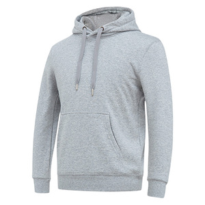 Men's Oversized Black Hooded Casual Fleece Pullover Solid Color Pocket Design Regular Length Knitted Cotton <b>Hoodie</b> 2027 - Product Image 6