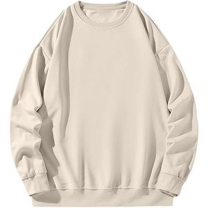 Sweat-shirt décontracté pour homme à col rond, coupe ample, couleur unie, en molleton de haute qualité, manches longues - Product Image 1
