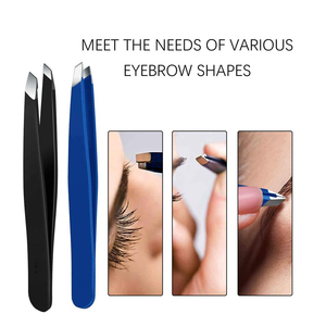 Pinzas para Cejas de Acero Inoxidable Profesionales con Punta Inclinada, Marca Privada Personalizada, Pinzas para Pestañas Postizas - Product Image 5