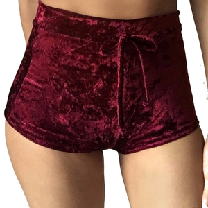 Chic personnalisé velours femmes Shorts prix de gros personnalisation respirant Options streetwear tenue décontracté femmes court - Product Image 1