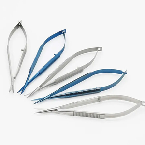 Ciseaux microscopiques Vannas, courbés et droits, en acier inoxydable et titane, ensemble d'instruments chirurgicaux ophtalmiques, CE OEM - Product Image 3