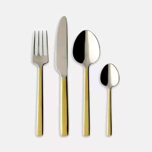 Elegant Gold Plated Flatware Set With Mirror Polish Spoon Fork <b>Knife</b> Dishwasher <b>Safe</b> Metal Cutlery For Wedding - Product Image 3