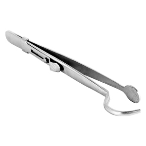 Jewelers <b>Head</b> Shank Soldering Tweezers Curved Jaw Serrated Clamp Slide-Lock Reverse Action Stainless Steel Ring Tool Jewelry - Product Image 4