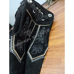 Lederhosen traditionnels allemands vintage pour hommes, grande taille, en cuir de vachette suédé, longueur courte, pour fête, festival de la bière, groupe de musique - Product Image 3