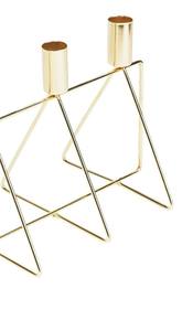 Candelabro de Hierro Geométrico Dorado Nórdico, Portavelas de 4 Ranuras para Velas Cónicas, Candelabro de Metal Moderno y Abstracto para Decoración de Mesa de Boda - Product Image 5