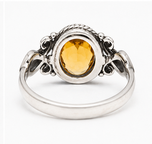 Anillo de Plata con Citrino, Anillo con Gema de Citrino Ovalada, Anillo de Plata de Ley, Joyería con Piedra de Nacimiento de Noviembre, Anillo de Citrino Hecho a Mano - Product Image 4