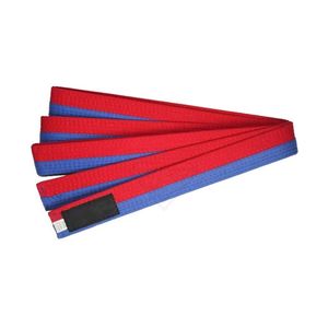 <b>Red</b> Blue WKF Style Karate <b>Belt</b> Tournament Grade Competition Gear Premium Multi Stitched Construction Martial Arts <b>Belts</b> - Product Image 2