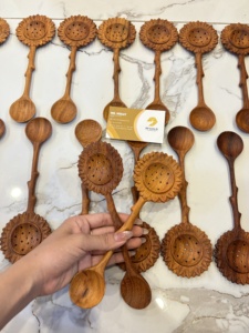 Vietnam Handcraft Wooden Spoon Multi-Shape Doussie Material Serving Stirring Kitchen Utensil Bulk OEM Available - Product Image 3