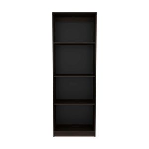 Libreria piatta color noce con 4 ripiani e spazio aperto per riporre oggetti - Product Image 3