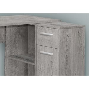 Scrivania Angolare Moderna Contemporanea da 46 Pollici per Ufficio Domestico con Cassetti Portaoggetti, per Laptop, in Laminato Grigio - Product Image 3