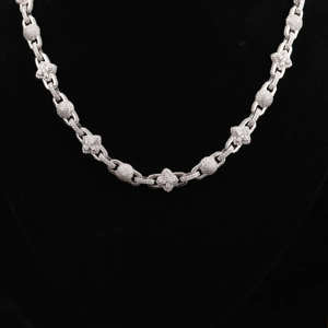 สร้อยคอเงินแท้ 925 แบบ Cuban Link ขนาด 14 มม. ชุบเงิน ประดับเพชรทรงกลมเจียระไนแบบ Brilliant Cut สำหรับทุกเพศ สไตล์แร็ปเปอร์ ฮิปฮอป หรูหรา - Product Image 2
