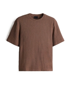 T-shirt à manches courtes en coton côtelé pour homme, col rond, respirant, vêtements décontractés pour homme, logo personnalisé - Product Image 5