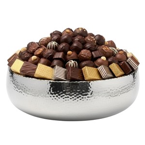 Bol à chocolat de luxe en métal martelé de forme ronde, poli or, de bonne qualité, pour la maison et l'hôtel - Product Image 3