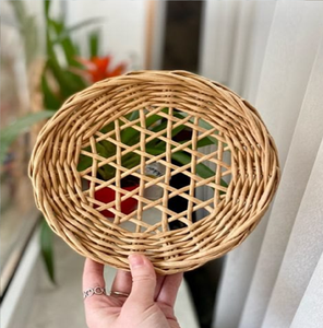 Thick rustic woven seagrass square <b>coasters</b> <b>for</b> coffee tables and <b>drink</b> protection, available at wholesale prices. - Product Image 3