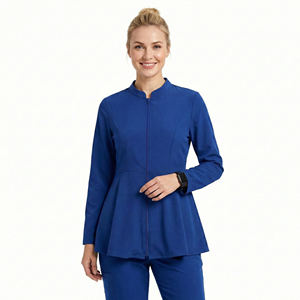 Chaqueta Médica Elegante para Mujer, Precio al por Mayor, Uniforme de Enfermería con Cierre Frontal, Logotipo Personalizado, Tela Elástica, Chaqueta Quirúrgica para Hospital - Product Image 1