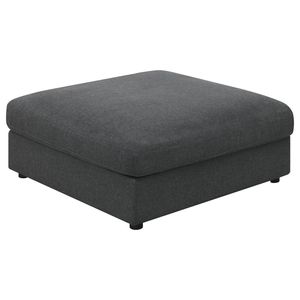 Duncan Square Upholstered <b>Ottoman</b> in Charcoal Stylish <b>Stool</b> & <b>Ottoman</b> Set - Product Image 1