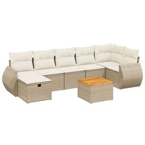 Set Divano da Giardino Beige Crema Bianco - Product Image 2