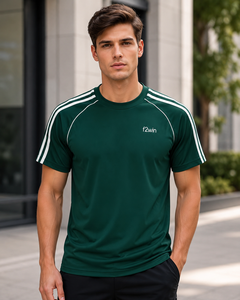 Camiseta Formal de Manga Corta para Hombre F2win, Cuello Redondo, Secado Rápido, Corte Regular, Tejido de Poliéster/Algodón Ecológico, Antiarrugas, la Mejor - Product Image 1