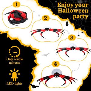 Ragno Gonfiabile di Halloween da 3,6 m con Luci LED Rotanti, Decorazione Gigante Spaventosa per Esterni e Giardino - Product Image 5