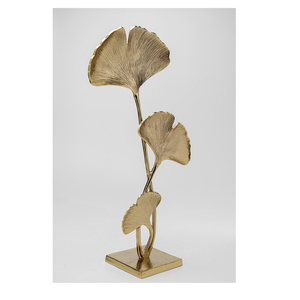Gold Plated Ginkgo Leaf Sculpture Contemporary Artistic Tabletop Decor for Living Room - Product Image 5