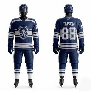 Uniforme de Hockey sobre Hielo de Poliéster Premium de 240 GSM, Naranja y Negro, Paneles con Transferencia Térmica, Logotipo, Nombre y Número del Equipo Personalizados, Jersey Anti-UV - Product Image 1
