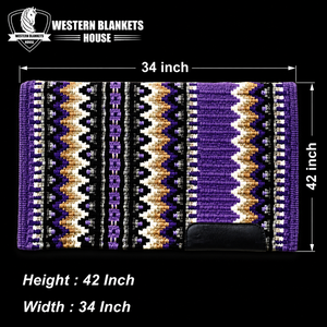 Sous-selle Western pour chevaux, motif violet, en laine de Nouvelle-Zélande, doublure polaire, rembourrage polyester, pour l'équitation, véritable qualité supérieure - Product Image 3