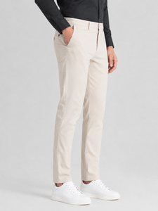 Pantalones Oxford de Poliéster/Algodón Beige para Hombre Fly Humble SPORTSWEAR, Corte Recto, Transpirables, Antiarrugas, Estilo Casual Elegante, Cintura Media - Product Image 4